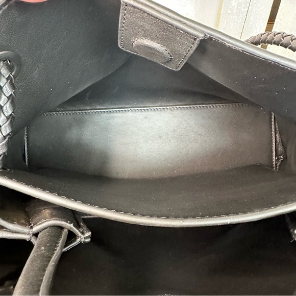 Quince Italian Leather Handwoven Satchel Black NWOT - Picture 14 of 16
